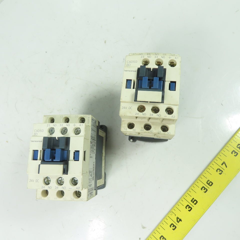 Telemecanique CAD50 BD Contactor Relay 10A 600VAC 24VDC Coil Lot Of 2
