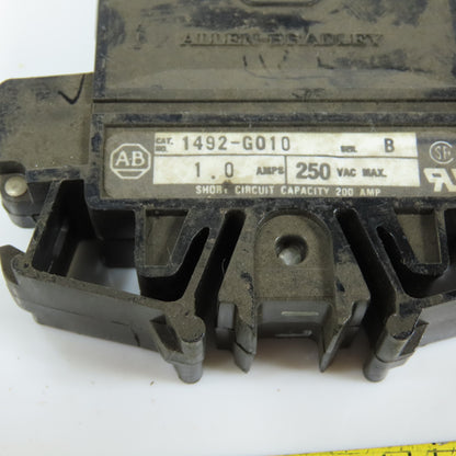 Allen Bradley 1492-G010 Ser B 1.0A Amp Single Pole Circuit Breaker 250VAC Lot/6
