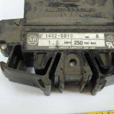 Allen Bradley 1492-G010 Ser B 1.0A Amp Single Pole Circuit Breaker 250VAC Lot/6