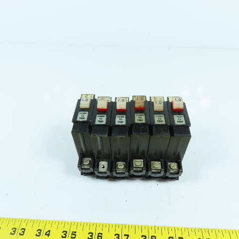 Allen Bradley 1492-G010 Ser B 1.0A Amp Single Pole Circuit Breaker 250VAC Lot/6