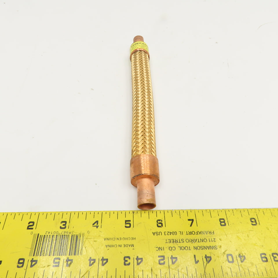 Flexible Fabricators Inc. 1/2" Slip Solder Braided Flexible Joint Tube 9" OAL