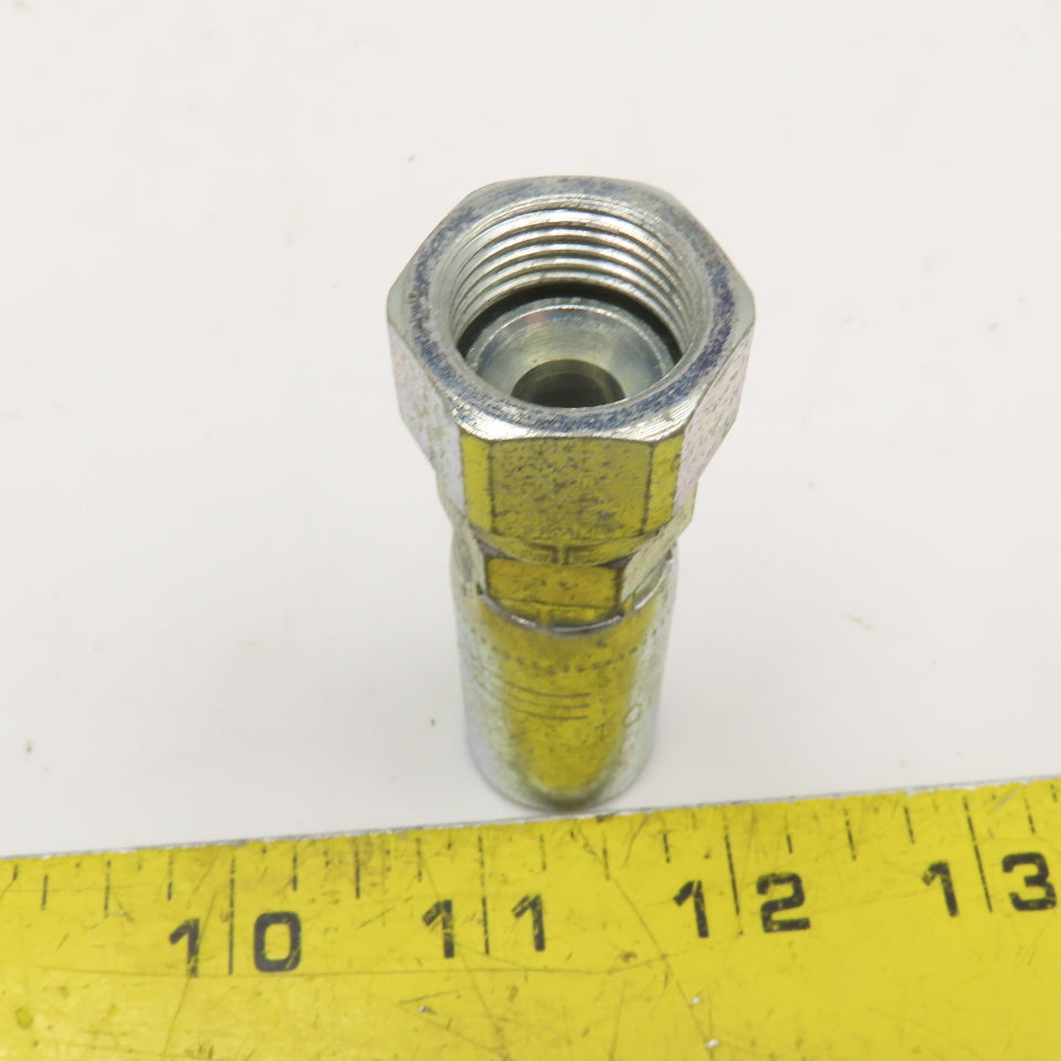 Parker 10655-08-06 1/2" JIC Female Swivel x 3/4" Hose Crimp On Fitting