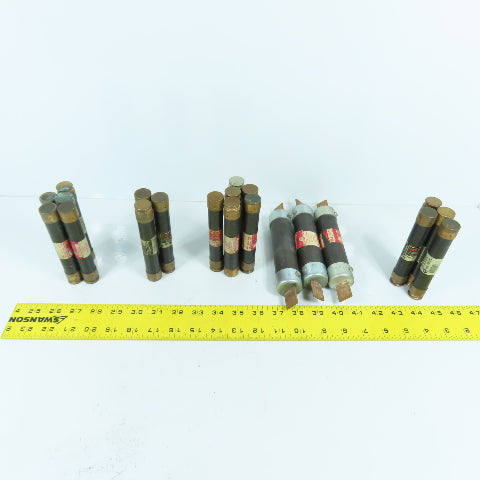 Fusetron FRS-R Large Lot Of Time Delay Fuses 600VAC 2.5A, 12A, 80A 3A, 5A Lot/21