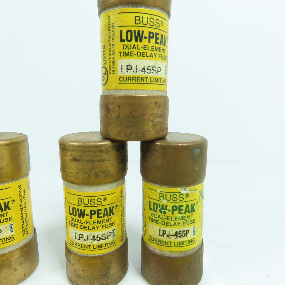 Buss LPJ-45SP Low Peak 45A Dual Element Time Delay Fuses 600VAC Lot Of 6