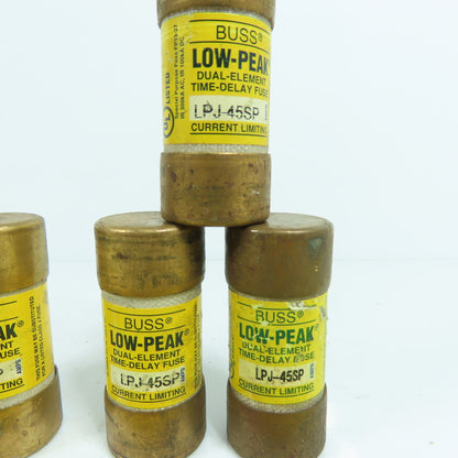 Buss LPJ-45SP Low Peak 45A Dual Element Time Delay Fuses 600VAC Lot Of 6