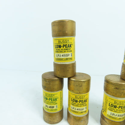 Buss LPJ-45SP Low Peak 45A Dual Element Time Delay Fuses 600VAC Lot Of 6