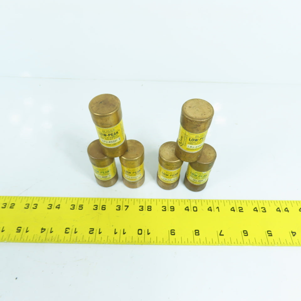 Buss LPJ-45SP Low Peak 45A Dual Element Time Delay Fuses 600VAC Lot Of 6