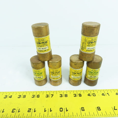 Buss LPJ-45SP Low Peak 45A Dual Element Time Delay Fuses 600VAC Lot Of 6