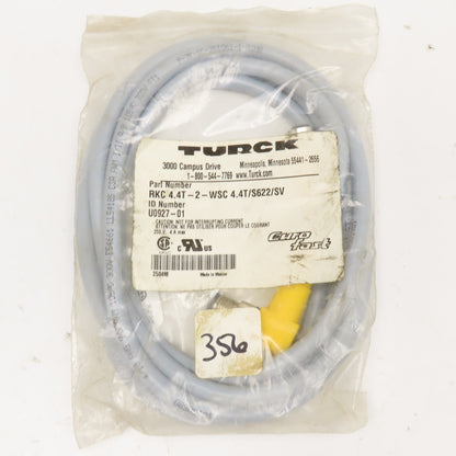 Turck RKC 4.4T-2-WSC 4.4T/S622/SV M12 Eurofast Cordset Extension Cable 6'