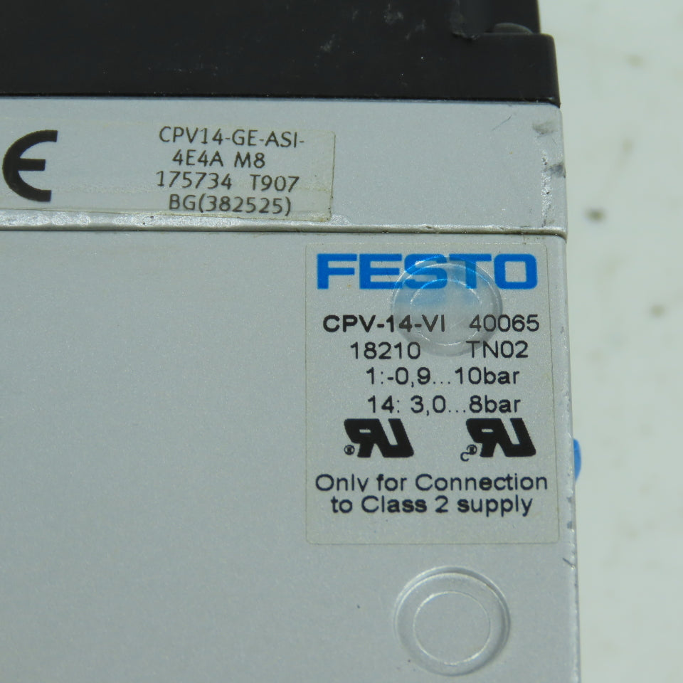 Festo CPV-14-VI CPV14-VI-P4-1/8-B Pneumatic Manifold CPV14-GE-ASI-4E4A