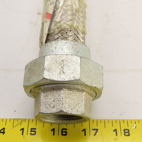Bridgestone Flowtech 25A 1" NPT Braided Flexible Hydraulic Hose 43" OAL