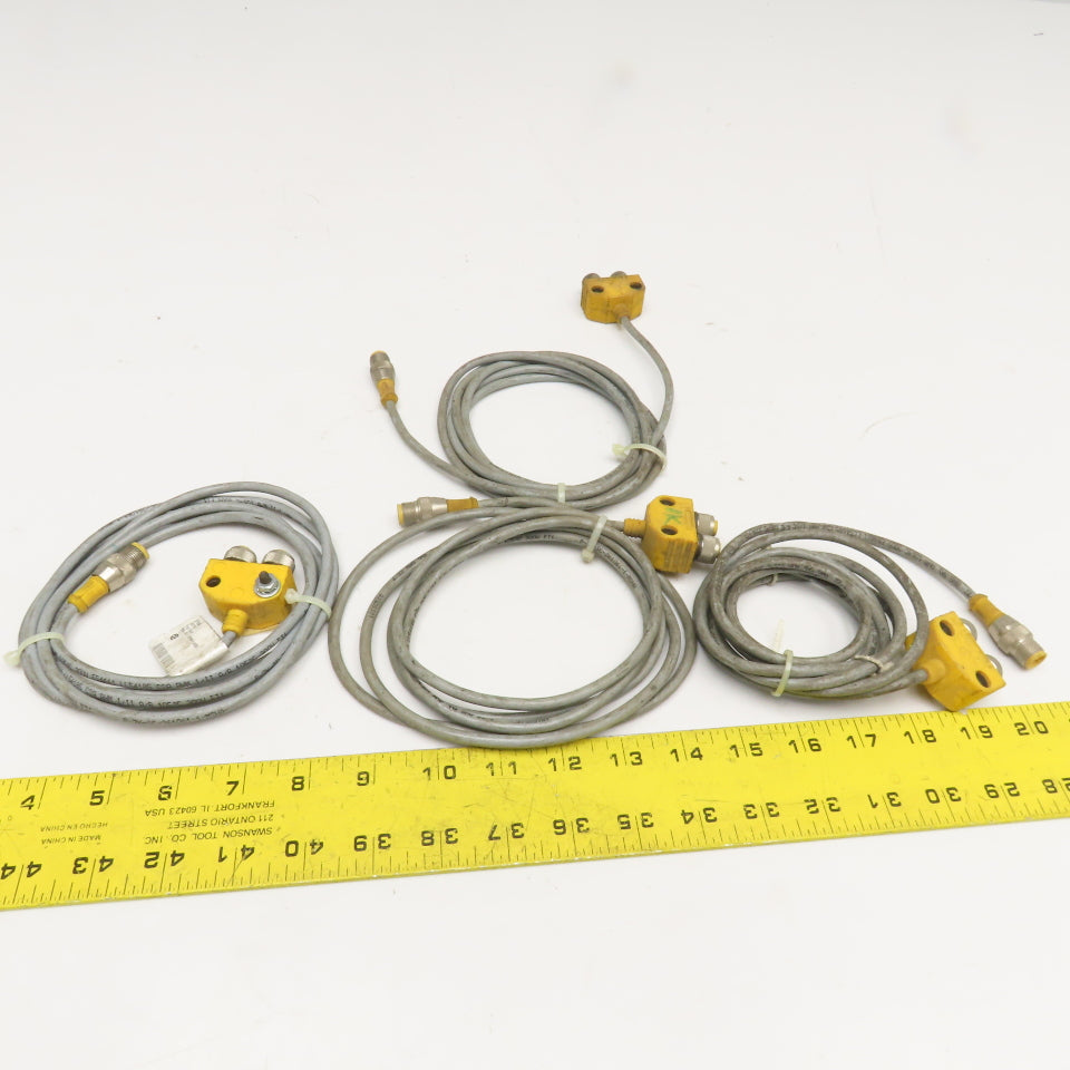 Turck VB2-RS 4.4T-2/2FKM 4.4/S651 2 Branch Splitter Daisy Chain Cord Set Lot/4