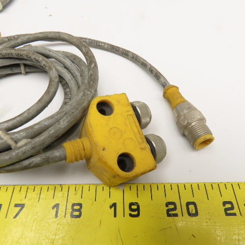 Turck VB2-RS 4.4T-2/2FKM 4.4/S651 2 Branch Splitter Daisy Chain Cord Set Lot/4