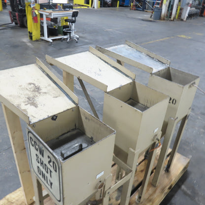 12" x 12" Top Fill Hopper W/ Hydraulic Open/Close Valve Lot Of 3