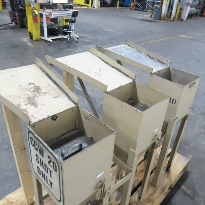 12" x 12" Top Fill Hopper W/ Hydraulic Open/Close Valve Lot Of 3