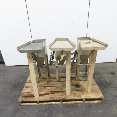 12" x 12" Top Fill Hopper W/ Hydraulic Open/Close Valve Lot Of 3