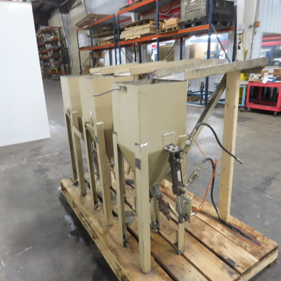 12" x 12" Top Fill Hopper W/ Hydraulic Open/Close Valve Lot Of 3