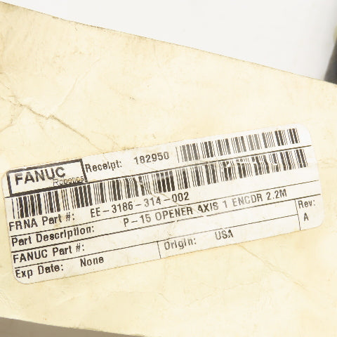 Fanuc EE-3186-314-002 P-15 Opener Axis 1 Encoder Cable 2.2M
