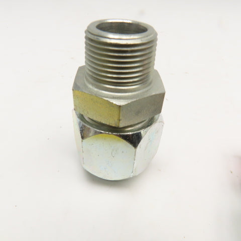 Parker 3/4" NPT Male x 1" P-16 Compression Straight Tube Fitting Lot Of 4