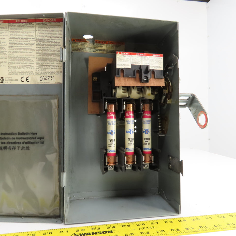 Square D PQ3603G I-Line Fusible Busway Plug Switch Unit 30A 3P 3W 600V