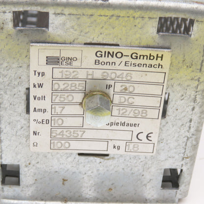 Gino GmbH 192 H 9046 100 Ohm 450A DC Braking Resistor 0.285kW