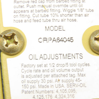Orsco ORPA64045 Single Point Air Tool Lubricator