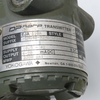 Yokogawa EJA110A Differential Pressure Transmitter 10.5-142VDC
