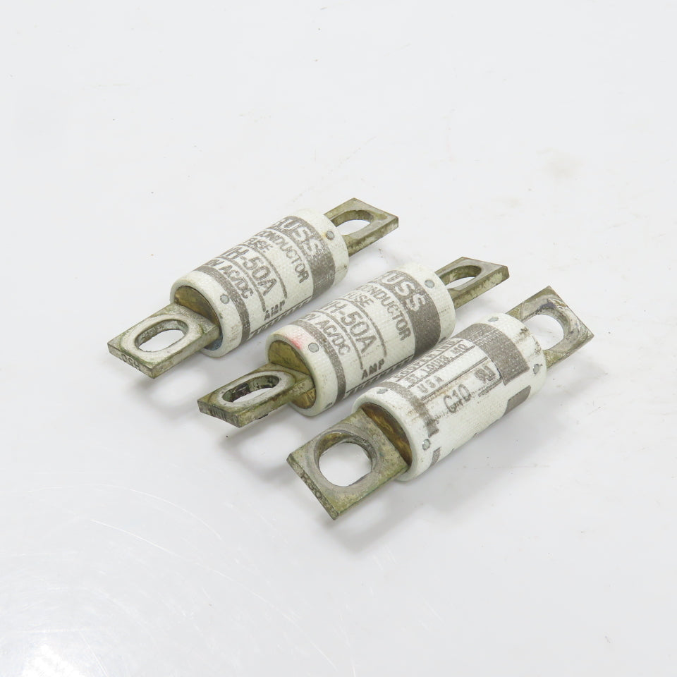 Bussmann FWH-50A Semiconductor Fuse 50A 500V AC/DC Lot Of 3