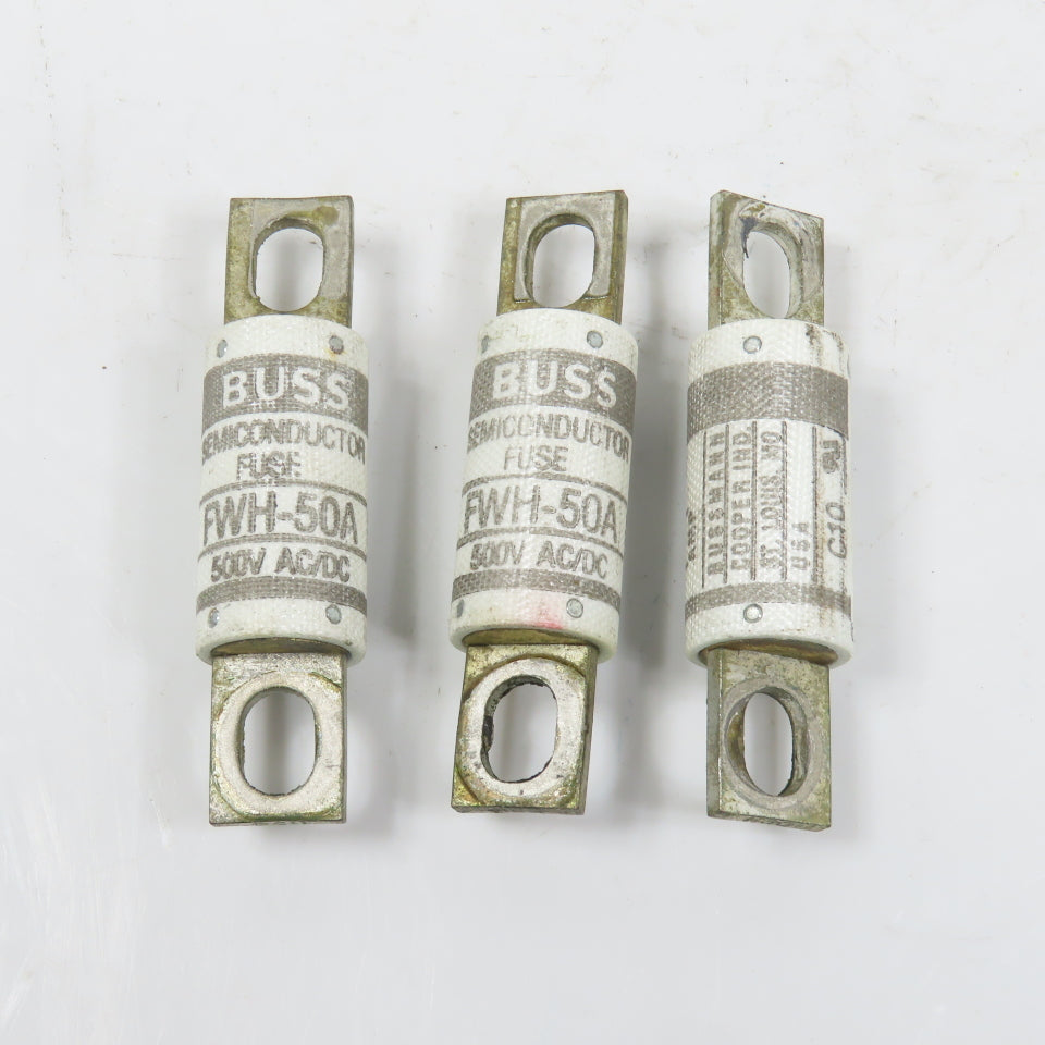 Bussmann FWH-50A Semiconductor Fuse 50A 500V AC/DC Lot Of 3