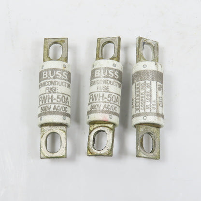 Bussmann FWH-50A Semiconductor Fuse 50A 500V AC/DC Lot Of 3