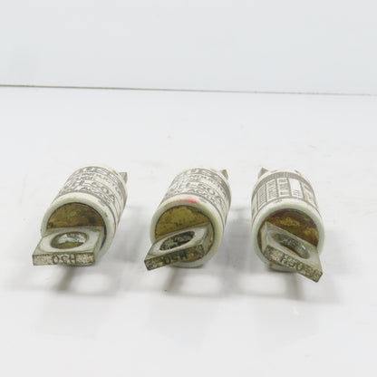 Bussmann FWH-50A Semiconductor Fuse 50A 500V AC/DC Lot Of 3