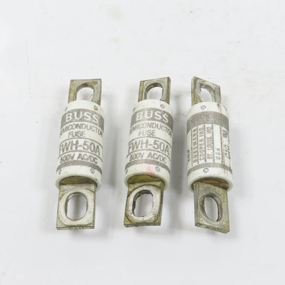 Bussmann FWH-50A Semiconductor Fuse 50A 500V AC/DC Lot Of 3