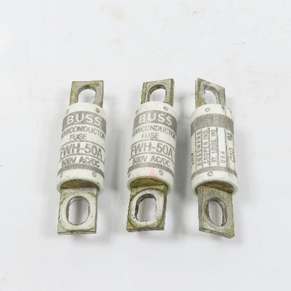 Bussmann FWH-50A Semiconductor Fuse 50A 500V AC/DC Lot Of 3