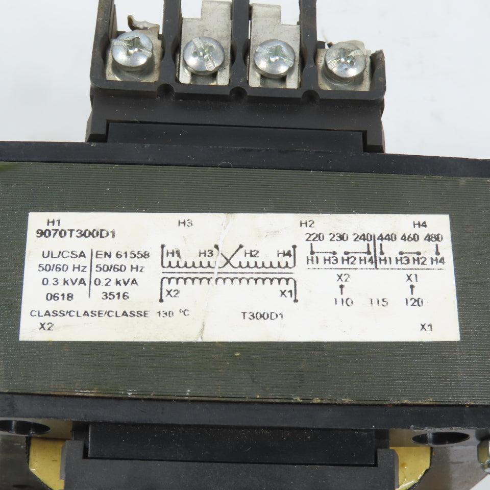 Square D 9070T300D1 0.3kVA Control Transformer Pri 220-480V Sec 110-120V