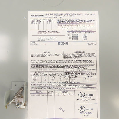 Eaton DEM362FDJA-00VT 60A 600V Fusible OEM OLI Line Isolation Switch&Flex Shaft