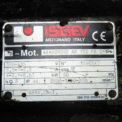 Isgev Asincrono AS 132 MA 2-4-6 4KW Electric Motor 3Ph 30/415V 3Ph 2900RPM