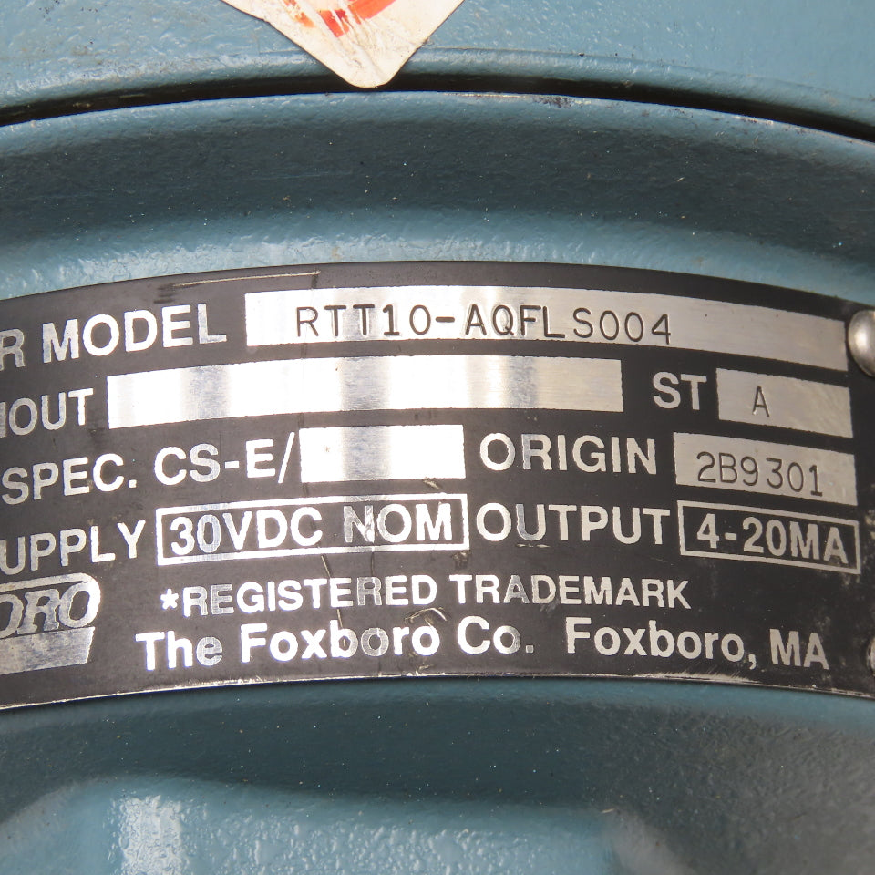 Foxboro RTT10-AQFLS004 Temperature Transmitter 50-250°F 30VDC