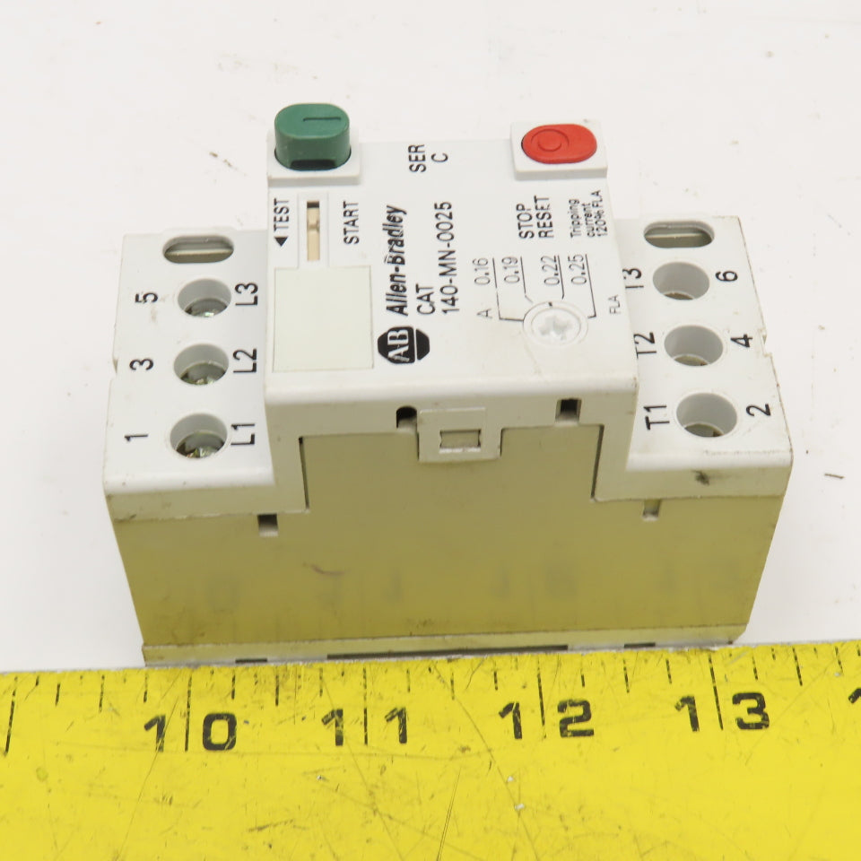 Allen Bradley 140-MN-0025 600V 2.5A 1Hp Manual Motor Starter 0.16-.25 Trip
