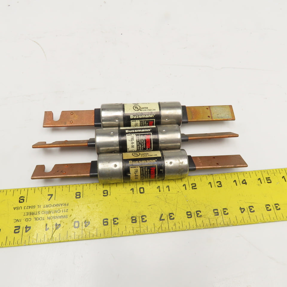 Bussmann FRS-R90 Fusetron 90A 600V Time Delay Class RK5 Fuse Lot Of 3