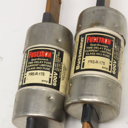 Bussmann FRS-R-175 Fusetron 175A 600V Time Delay Class RK5 Fuse Lot Of 2