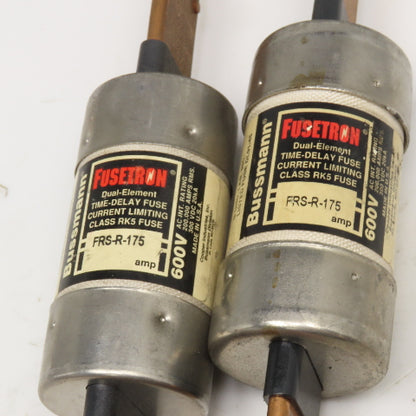 Bussmann FRS-R-175 Fusetron 175A 600V Time Delay Class RK5 Fuse Lot Of 2