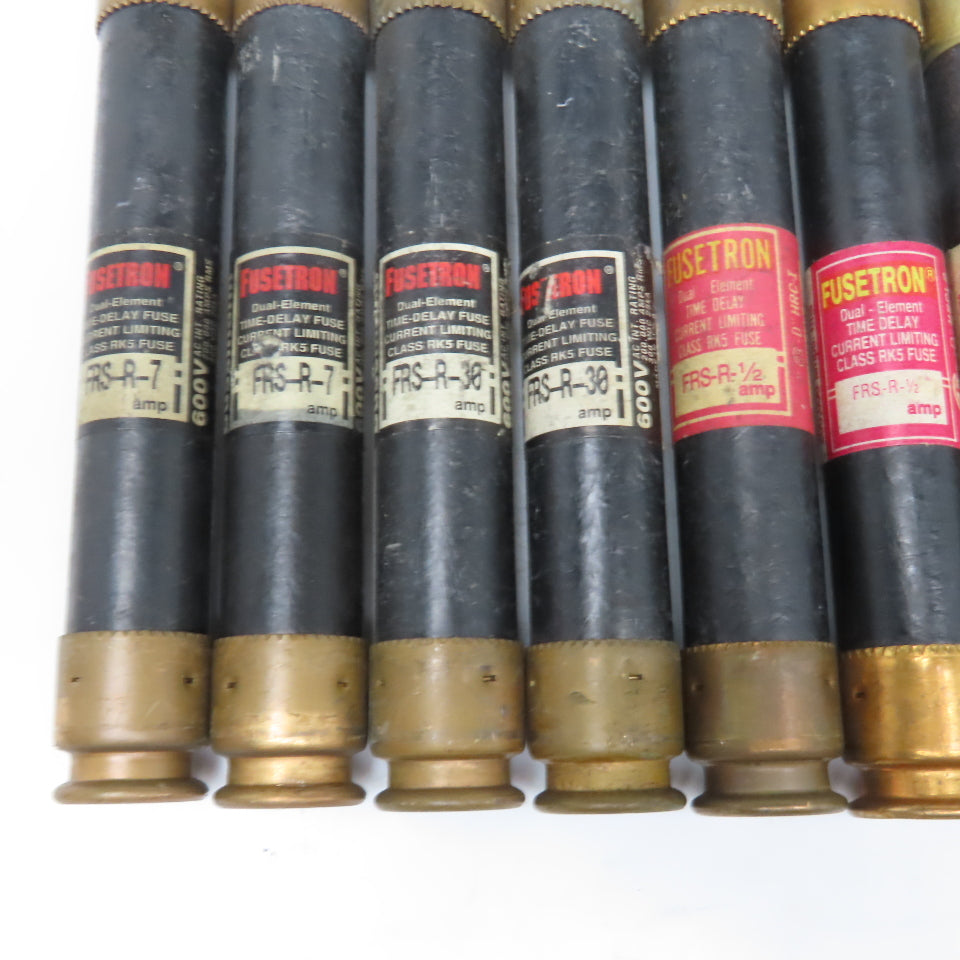 Bussmann FRS-R-1/2 1/2, 6, 7, 20, 30A Time Delay Class RK5 Fuse Lot Of 10