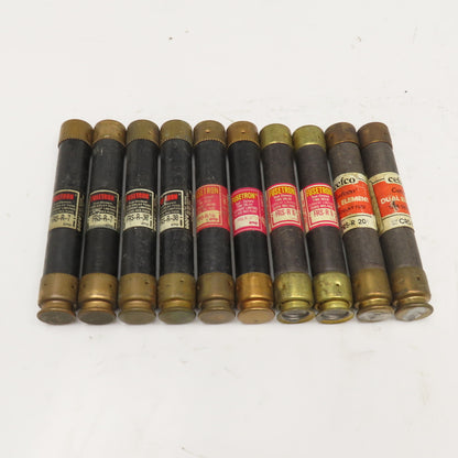 Bussmann FRS-R-1/2 1/2, 6, 7, 20, 30A Time Delay Class RK5 Fuse Lot Of 10