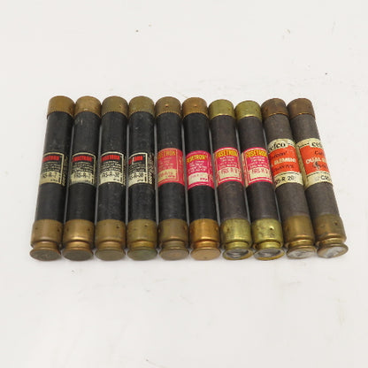 Bussmann FRS-R-1/2 1/2, 6, 7, 20, 30A Time Delay Class RK5 Fuse Lot Of 10
