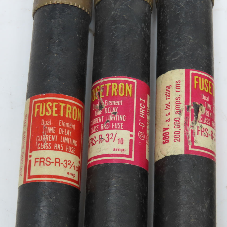 Bussmann FRS-R-3-2/10 3-2/10A, 1-1/4A, 2A Time Delay Class RK5 Fuse Lot Of 9