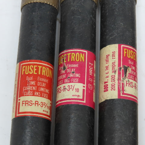 Bussmann FRS-R-3-2/10 3-2/10A, 1-1/4A, 2A Time Delay Class RK5 Fuse Lot Of 9