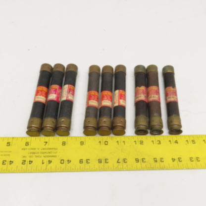 Bussmann FRS-R-3-2/10 3-2/10A, 1-1/4A, 2A Time Delay Class RK5 Fuse Lot Of 9