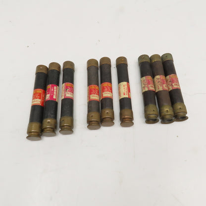 Bussmann FRS-R-3-2/10 3-2/10A, 1-1/4A, 2A Time Delay Class RK5 Fuse Lot Of 9