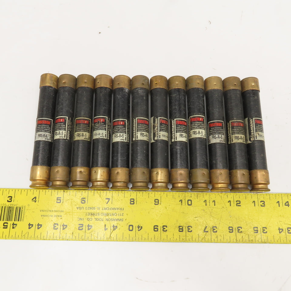 Bussmann FRS-R-5 5A 600V Time Delay Class RK5 Fuse Lot Of 12