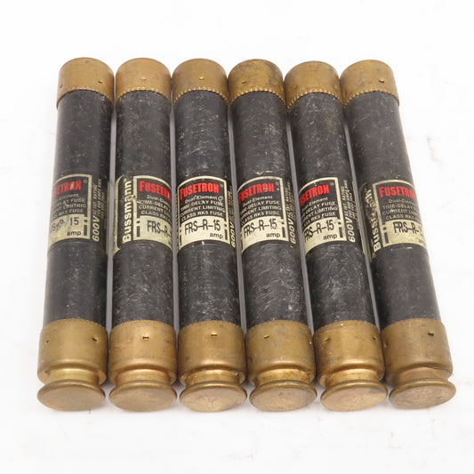 Bussmann FRS-R-15 15A 600V Time Delay Class RK5 Fuse Lot Of 6